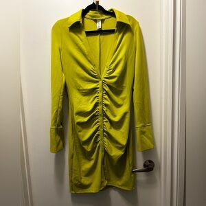 H&M Long Sleeve Dress in Vibrant Yellow